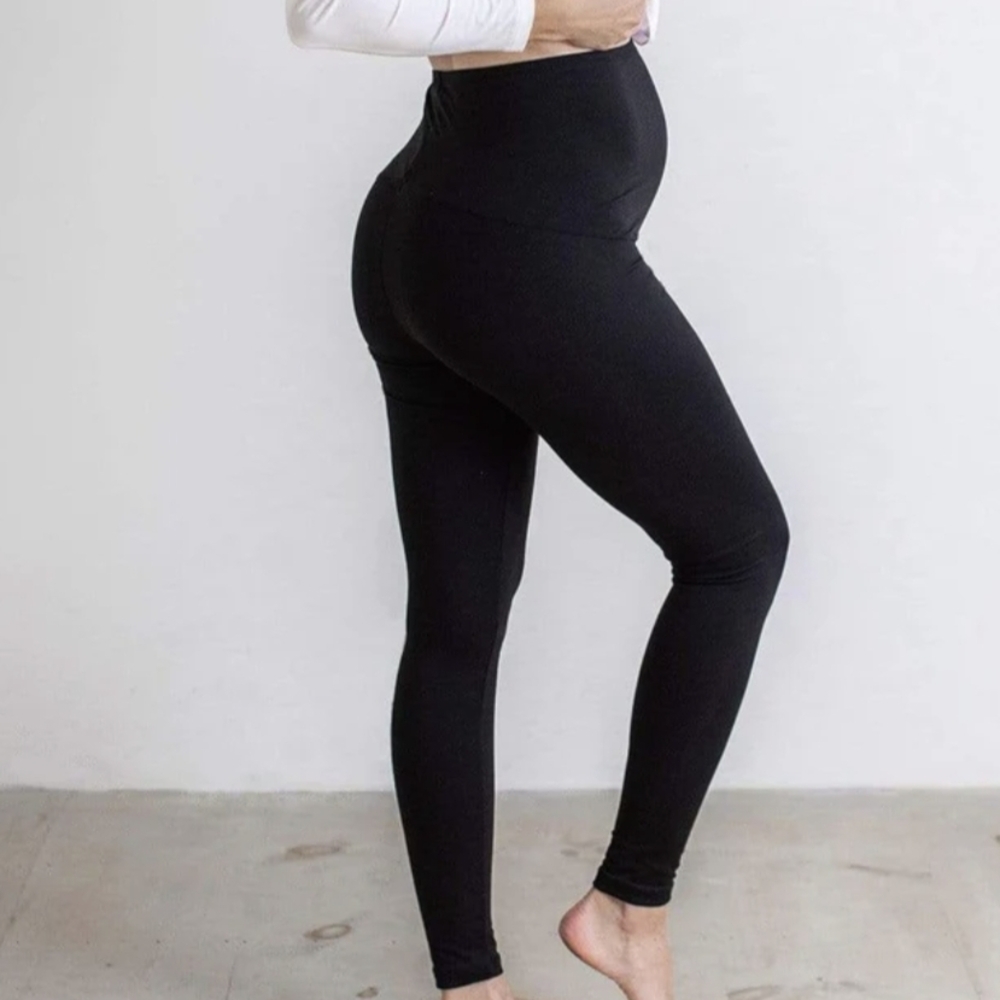 Black High-Waist Maternity Leggings